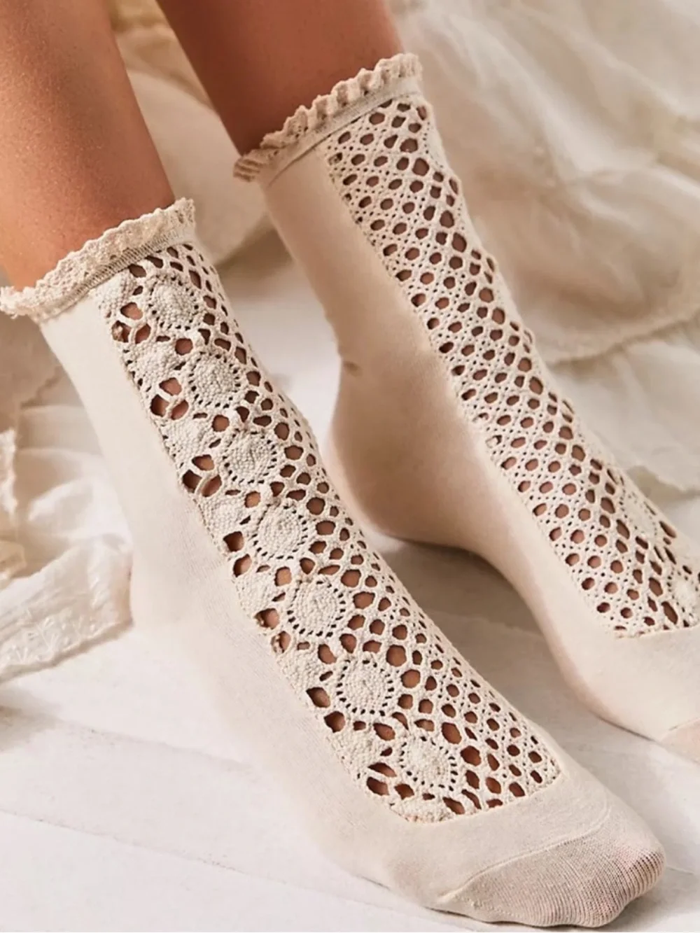 Vintage Free People Lace Ruffle Sock Bundle Cottagecore Whimsigoth NWT